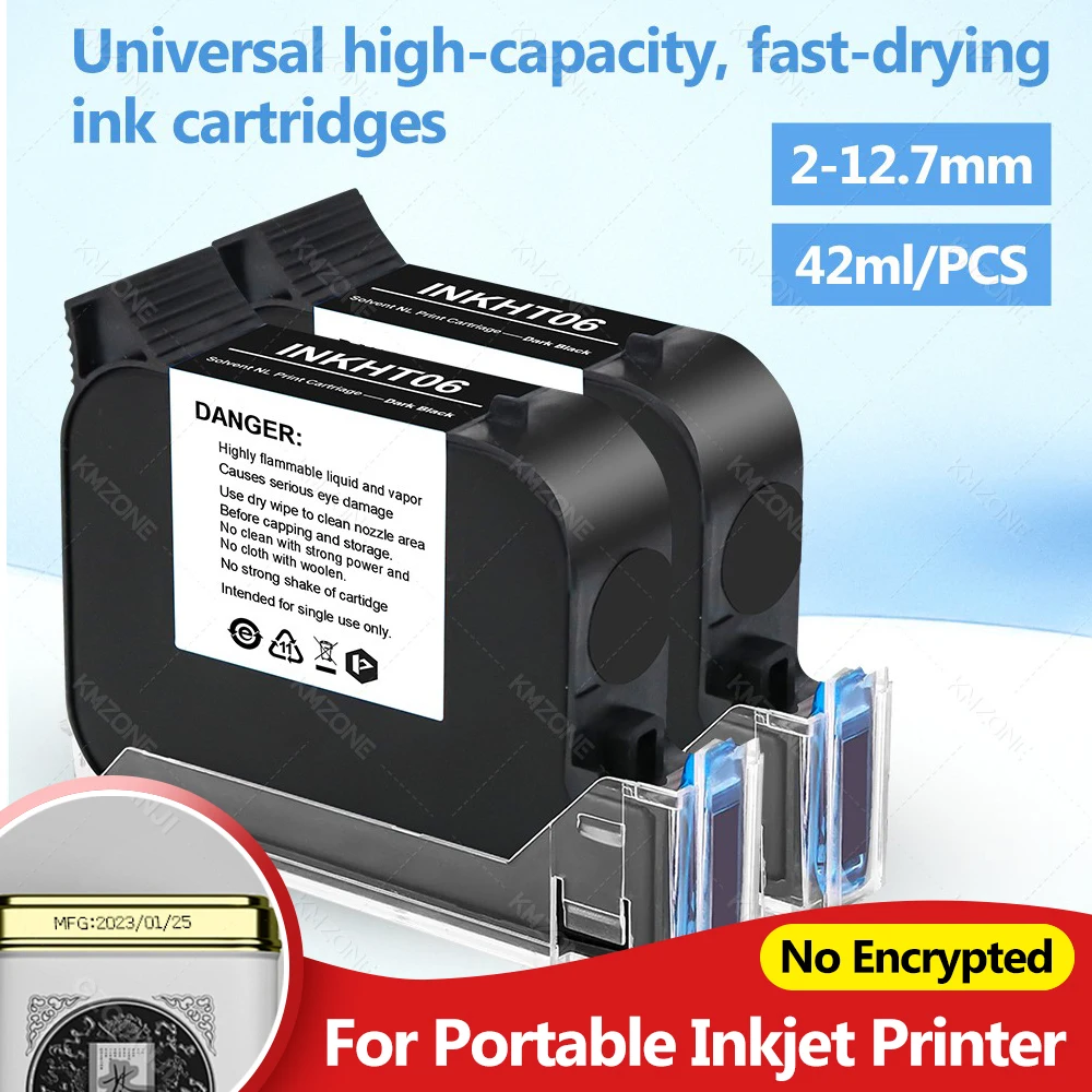 42ML Black Ink Cartridge Quick-drying 12.7mm Height Inkjet Printer 0.5inch Universal for Portable Inkjet Printer 1/2/3/5pcs
42ML Black Ink Cartridge Quick-drying 12.7mm Height Inkjet Printer 0.5inch Universal for Portable Inkjet Printer 1/2/3/5pcs