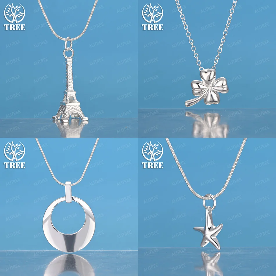 40-75cm 925 Sterling Silver Starfish Four-Leaf Clover Iron Tower Round Pendant Necklace Birthday Party Fine Jewelry Accessories
40-75cm 925 Sterling Silver Starfish Four-Leaf Clover Iron Tower Round Pendant Necklace Birthday Party Fine Jewelry Accessories