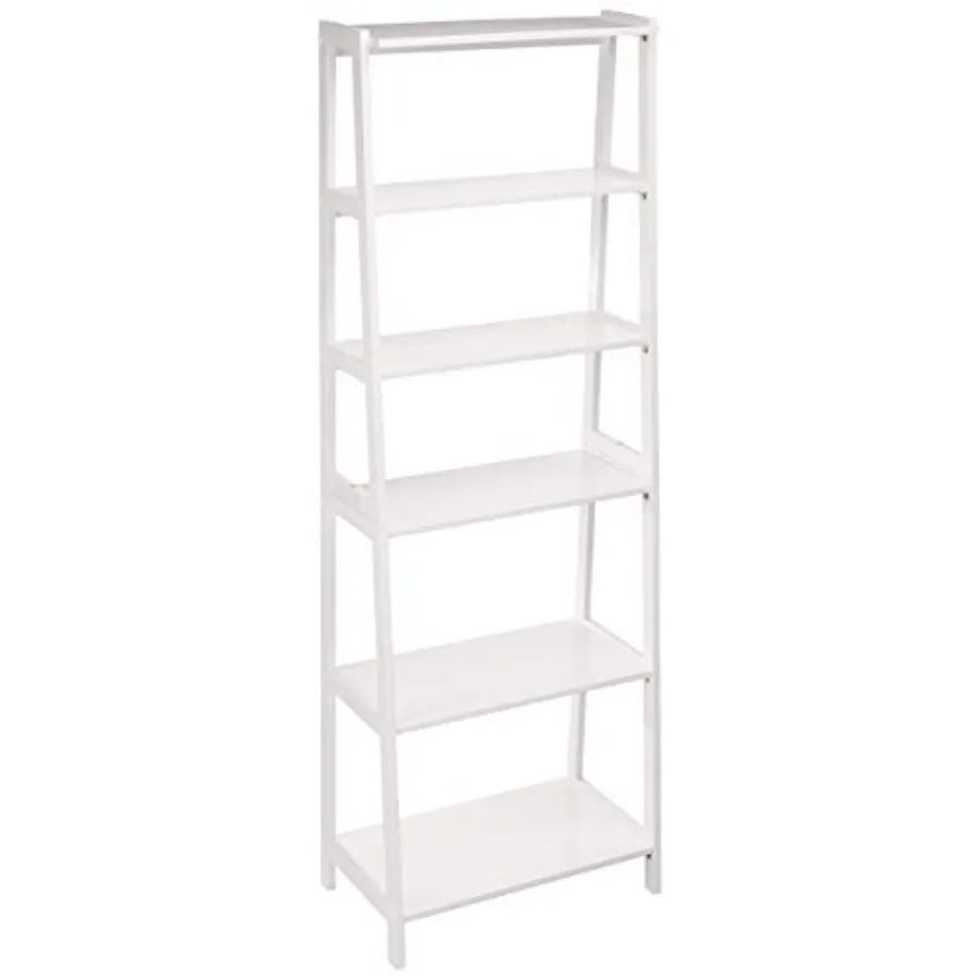5-Tier Sturdy Rubberwood Ladder Bookshelf Freestanding Storage Organizer Bookcase Display Shelf for Small Space White 25.98" W
5-Tier Sturdy Rubberwood Ladder Bookshelf Freestanding Storage Organizer Bookcase Display Shelf for Small Space White 25.98" W