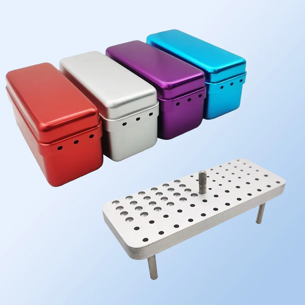 72 Hole Dental Aluminum Disinfection Box with 4 Color Diamond Burs Holder for Autoclave Sterilization Endo and General Use
72 Hole Dental Aluminum Disinfection Box with 4 Color Diamond Burs Holder for Autoclave Sterilization Endo and General Use