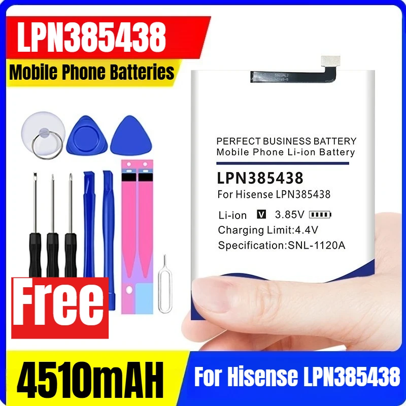 LPN385438 3.85V 4510mAH Mobile Phone Batteries for Hisense LPN385438
LPN385438 3.85V 4510mAH Mobile Phone Batteries for Hisense LPN385438