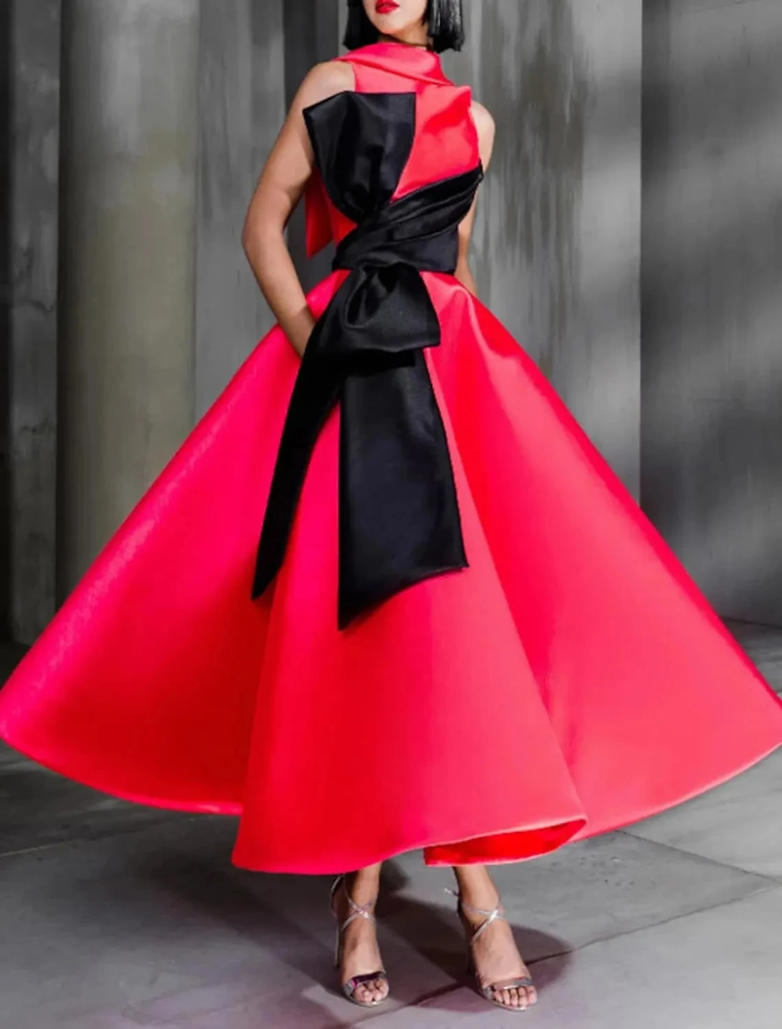 Elegant Prom Formal Dress High Neck Sleeveless Ankle Length Evening Party Gowns With Bow Vestidos Robe De Soiree Customed 2024
Elegant Prom Formal Dress High Neck Sleeveless Ankle Length Evening Party Gowns With Bow Vestidos Robe De Soiree Customed 2024