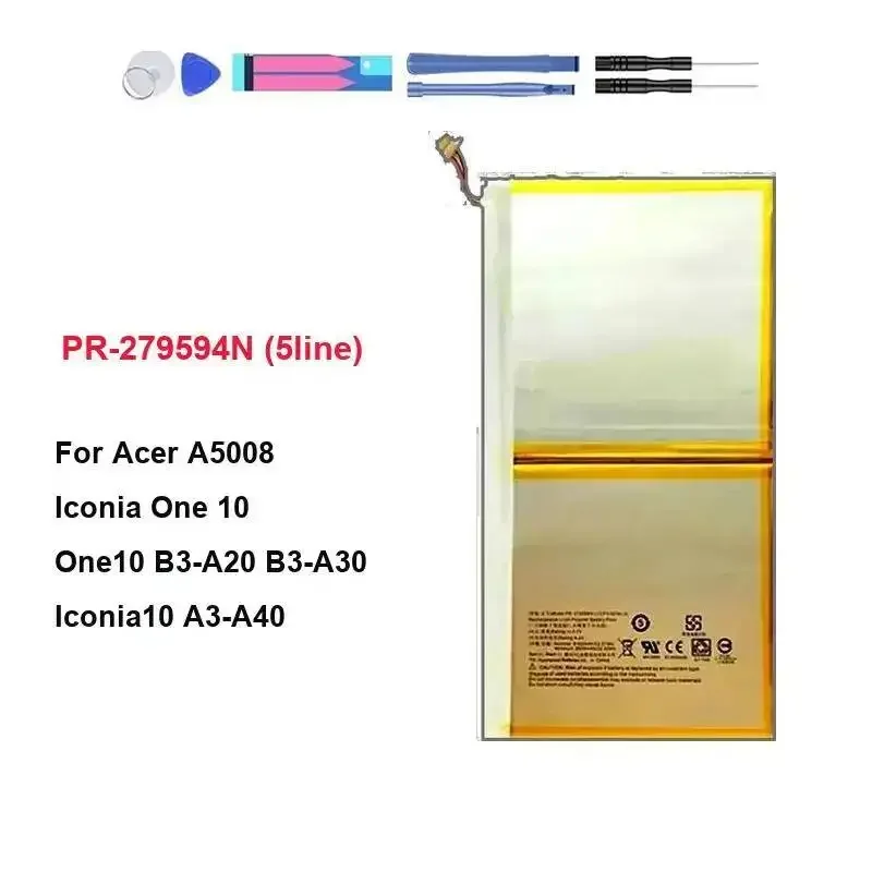 Аккумулятор для планшета с быстрой зарядкой для Acer Iconia One 10 A5008 B3-A20 B3-A30 A3-A40, прочный, 6100 мАч, PR-279594N, 5line
Аккумулятор для планшета с быстрой зарядкой для Acer Iconia One 10 A5008 B3-A20 B3-A30 A3-A40, прочный, 6100 мАч, PR-279594N, 5line