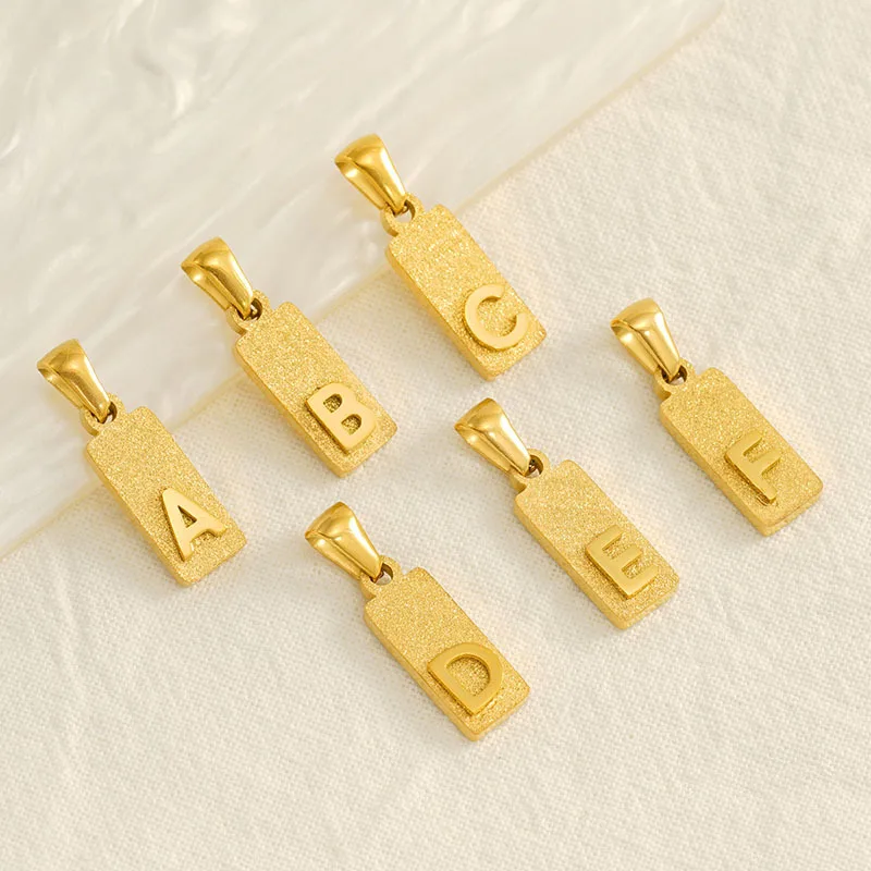 5pcs/ Bag New Arrivals Gold Plated Square Alphabet Initial Necklace Stainless Steel Sand Block Letters Pendant for Women
5pcs/ Bag New Arrivals Gold Plated Square Alphabet Initial Necklace Stainless Steel Sand Block Letters Pendant for Women