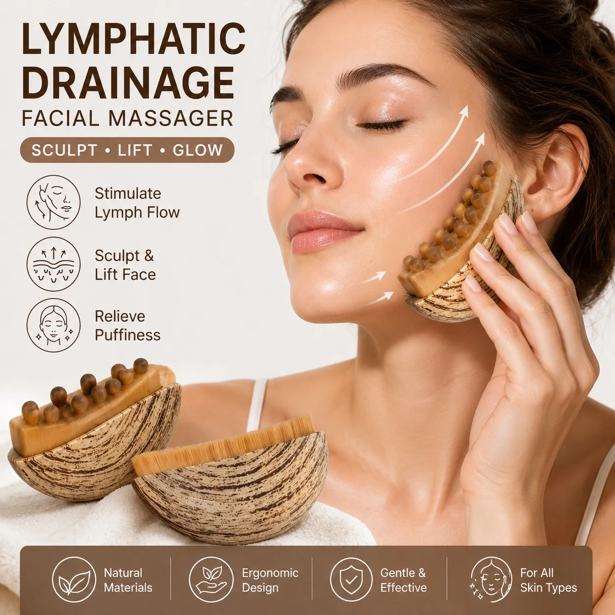 Lymphatic Contour Face Brush Portable Gua Sha Massager For Face & Chin Sculpting Lymphatic Drainage Tool With Ergonomic Design
Lymphatic Contour Face Brush Portable Gua Sha Massager For Face & Chin Sculpting Lymphatic Drainage Tool With Ergonomic Design