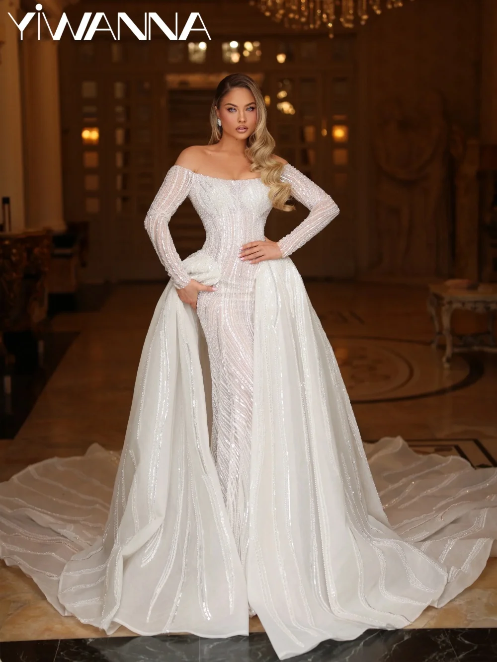 2026 New Detachable Train Wedding Dress Shimmering Beaded Pearls Bridal Gown Customized Dreamy Off Shoulder Dresses For Bride
2026 New Detachable Train Wedding Dress Shimmering Beaded Pearls Bridal Gown Customized Dreamy Off Shoulder Dresses For Bride