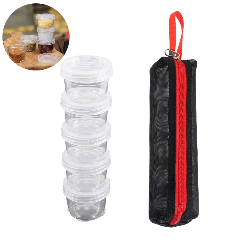 Portable Travel Bag with Seasoning Bottle, Camping Spice Box Set, 5 Clear Seasoning Bottles with Container Bag
Portable Travel Bag with Seasoning Bottle, Camping Spice Box Set, 5 Clear Seasoning Bottles with Container Bag