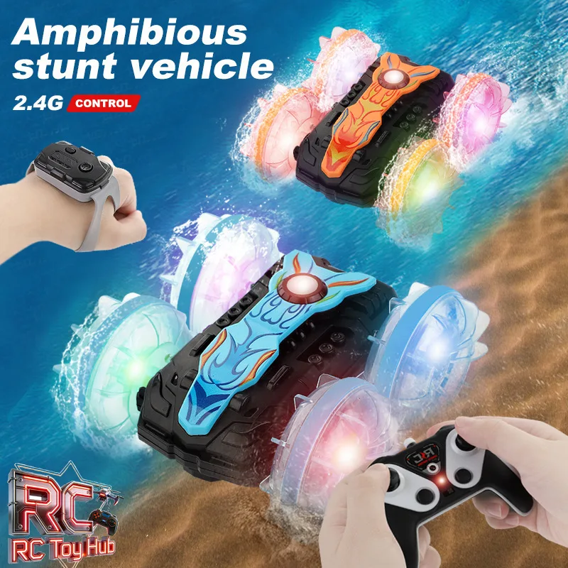 Remote Control Amphibious Stunt Car With LED Lights Double Sided Rolling Rotating 2.4G Dual Remote Beach Pool Kids Electric Toy
Remote Control Amphibious Stunt Car With LED Lights Double Sided Rolling Rotating 2.4G Dual Remote Beach Pool Kids Electric Toy
