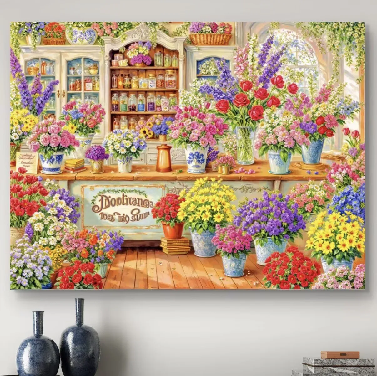 9CT 14ct Flowers Shop Printed Kit Cross Stitch Embroidery DIY Needlework Home Crafts With Needles Threads 98Colors
9CT 14ct Flowers Shop Printed Kit Cross Stitch Embroidery DIY Needlework Home Crafts With Needles Threads 98Colors