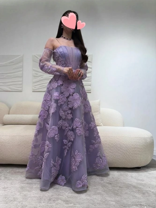 Oisslec Dress Elegant Vintage Sweet Purple Flowers Lace A-Line Beads Customize Formal Occasion Prom Dress Evening Party Gowns
Oisslec Dress Elegant Vintage Sweet Purple Flowers Lace A-Line Beads Customize Formal Occasion Prom Dress Evening Party Gowns