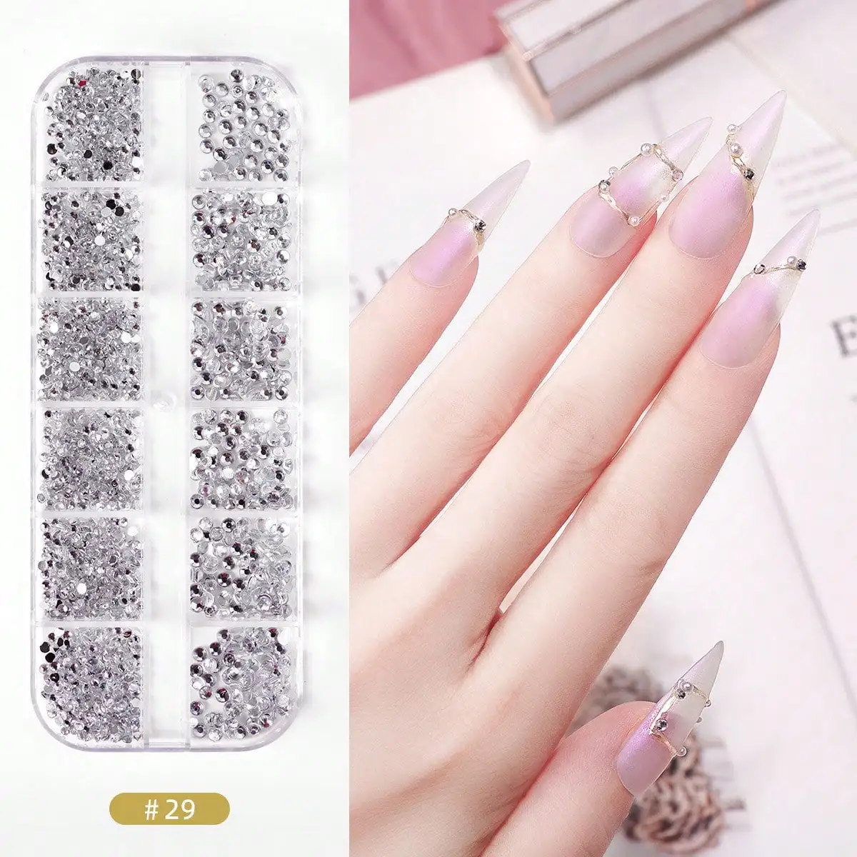 12 Grids With About 440 Mixed Rhinestones for Nail Art Accessories, Popular Resin Flat Bottom, Mini Acrylic Nail Art Accessories
12 Grids With About 440 Mixed Rhinestones for Nail Art Accessories, Popular Resin Flat Bottom, Mini Acrylic Nail Art Accessories