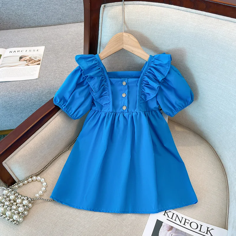 New Summer Girls' Blue Dress Children's Square Collar Western Style Fashion Princess Dress Little Girl Puff Sleeve Skirt
New Summer Girls' Blue Dress Children's Square Collar Western Style Fashion Princess Dress Little Girl Puff Sleeve Skirt