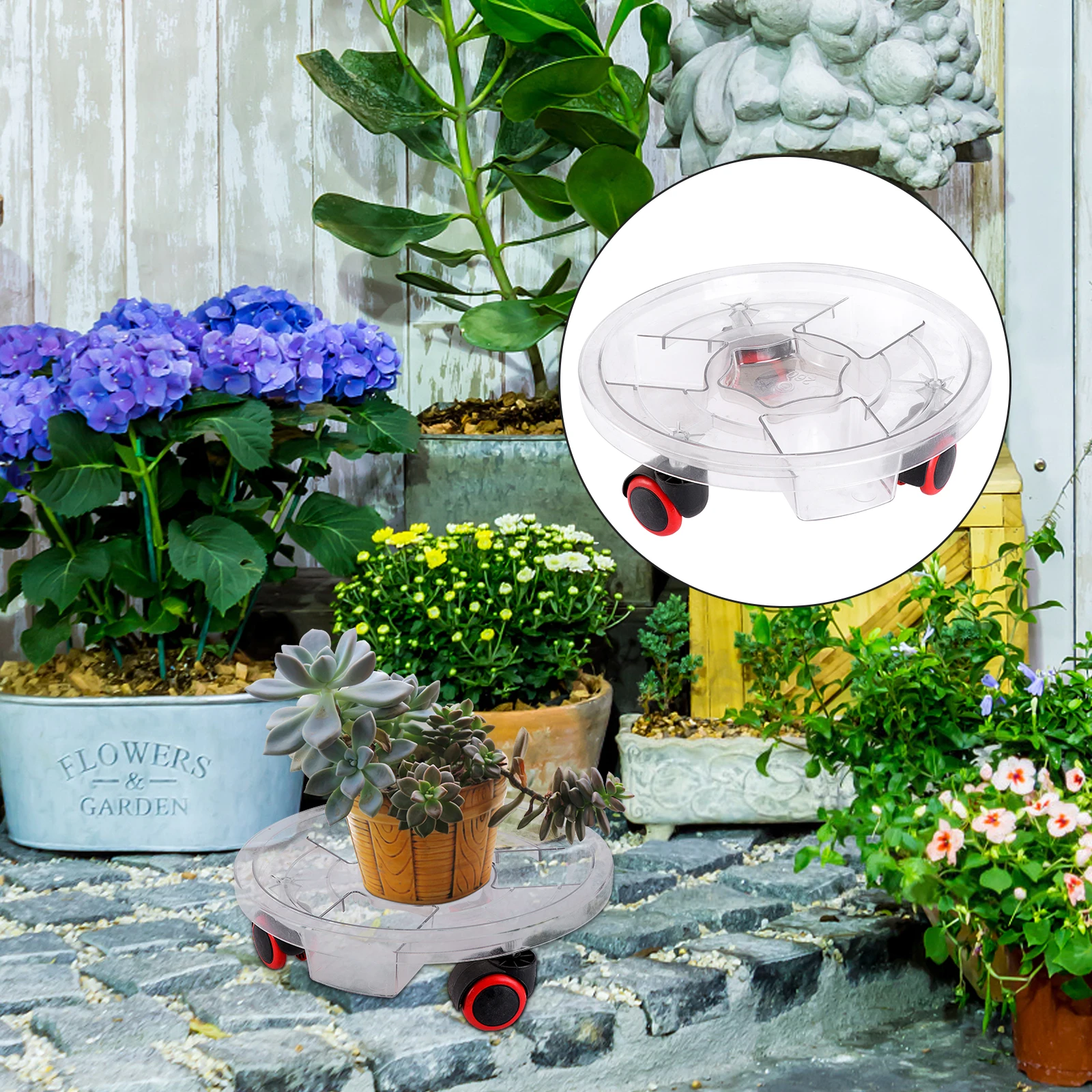 1pc Sturdy Resin Flowerpot Tray with Wheels Mobile Plant Stand for Heavy Pots Durable Odorless Planter Base Garden
1pc Sturdy Resin Flowerpot Tray with Wheels Mobile Plant Stand for Heavy Pots Durable Odorless Planter Base Garden
