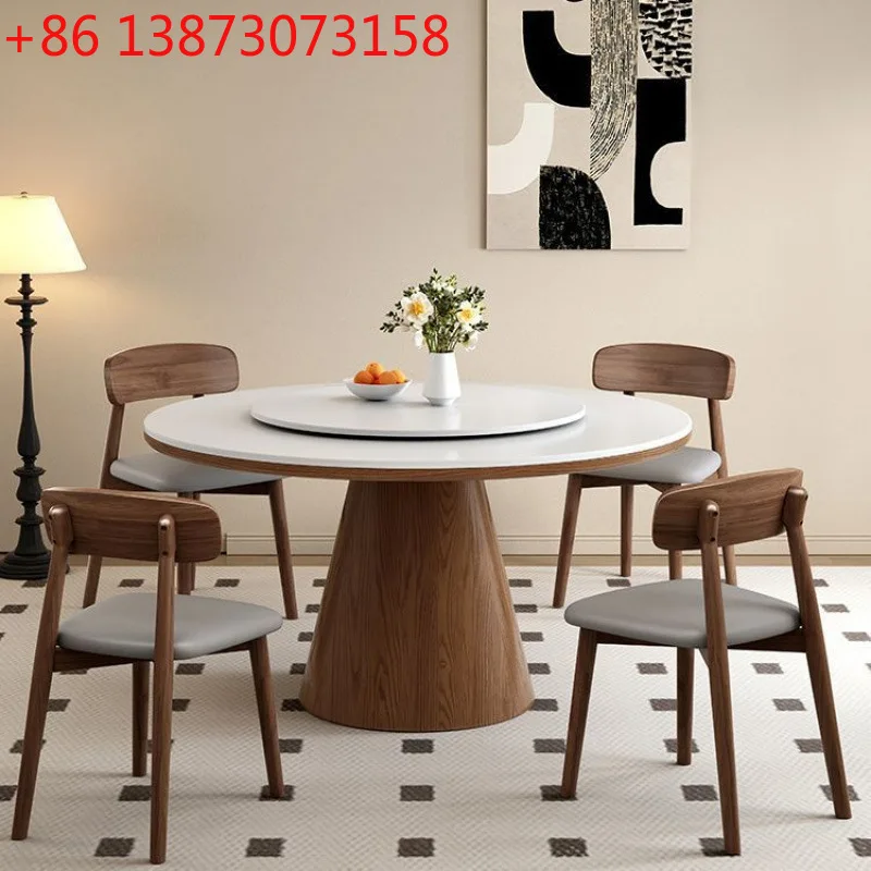 High-end solid wood rock slab round table for home use Nordic light luxury modern simple round dining table
High-end solid wood rock slab round table for home use Nordic light luxury modern simple round dining table