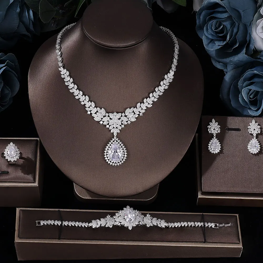 Hotsale African 4pcs Bridal Jewelry Sets New Fashion Dubai Jewelry Set For Women Wedding Party Accessories Design
Hotsale African 4pcs Bridal Jewelry Sets New Fashion Dubai Jewelry Set For Women Wedding Party Accessories Design