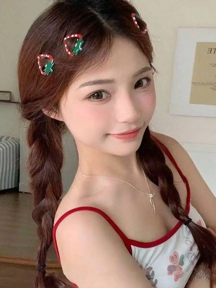 4pcs Strawberry Shaped Hair Clips With Red Polka Dot Design For Women
4pcs Strawberry Shaped Hair Clips With Red Polka Dot Design For Women