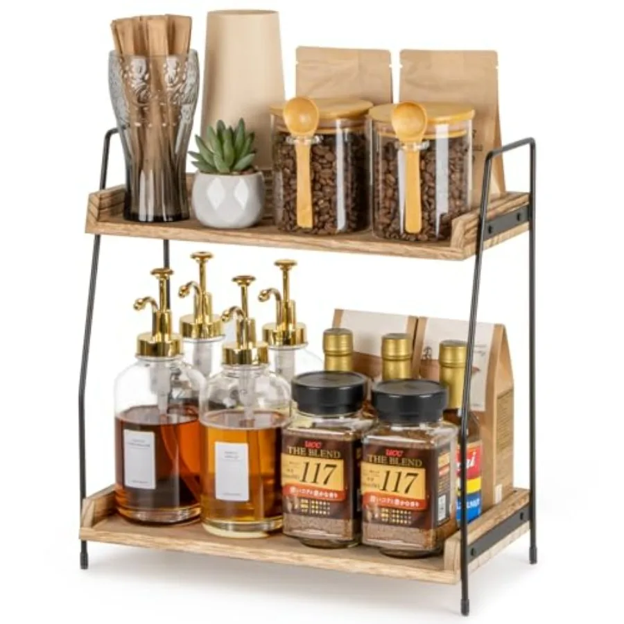 Countertop Coffee Station Organizer, 2 Tier Wooden Shelf for Coffee Bar Accessories, Condiment Storage Caddy for Kitchen, Home,
Countertop Coffee Station Organizer, 2 Tier Wooden Shelf for Coffee Bar Accessories, Condiment Storage Caddy for Kitchen, Home,