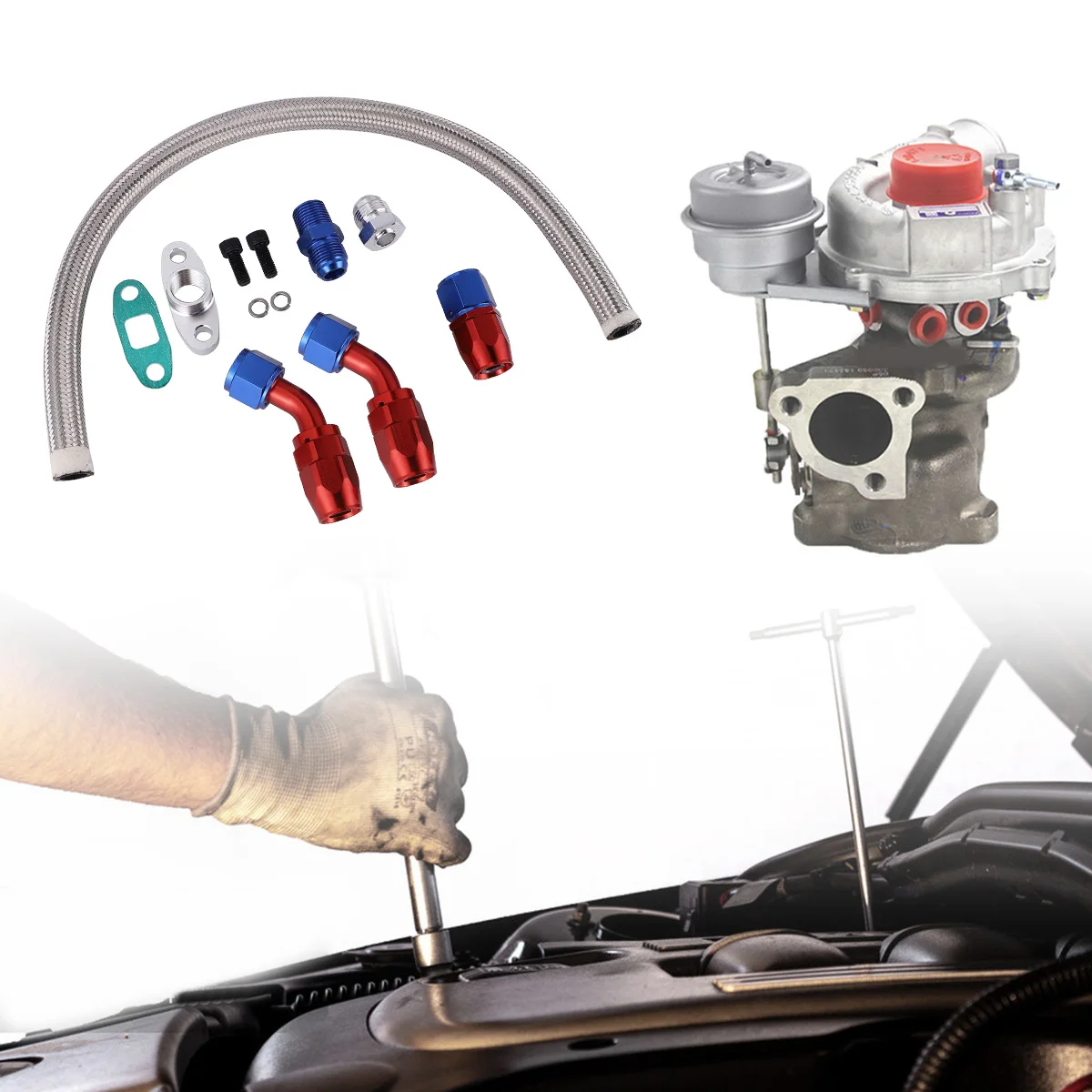Professional Oil Kit Braided Steel Connector Fitting Aluminum CNC Machined Durability Enhanced Oil Inlet Drain
Professional Oil Kit Braided Steel Connector Fitting Aluminum CNC Machined Durability Enhanced Oil Inlet Drain