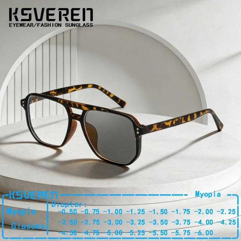 Men Women Double Bridge Photochromic Myopia Eyeglasses Big Frames Nearsighted Eyewear Color Change Outdoor Driving Sunglasses
Men Women Double Bridge Photochromic Myopia Eyeglasses Big Frames Nearsighted Eyewear Color Change Outdoor Driving Sunglasses