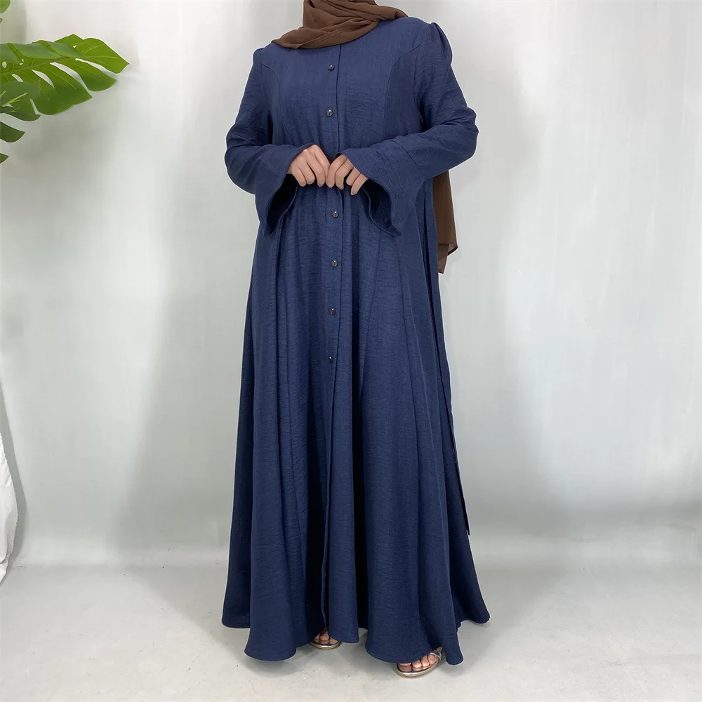 Ramadan Women Muslim Dress Buttons Elegant Trumpet Sleeve Abaya Dubai Kaftan Arabic Robe Islam Clothing Turkey Caftan Jalabiya
Ramadan Women Muslim Dress Buttons Elegant Trumpet Sleeve Abaya Dubai Kaftan Arabic Robe Islam Clothing Turkey Caftan Jalabiya
