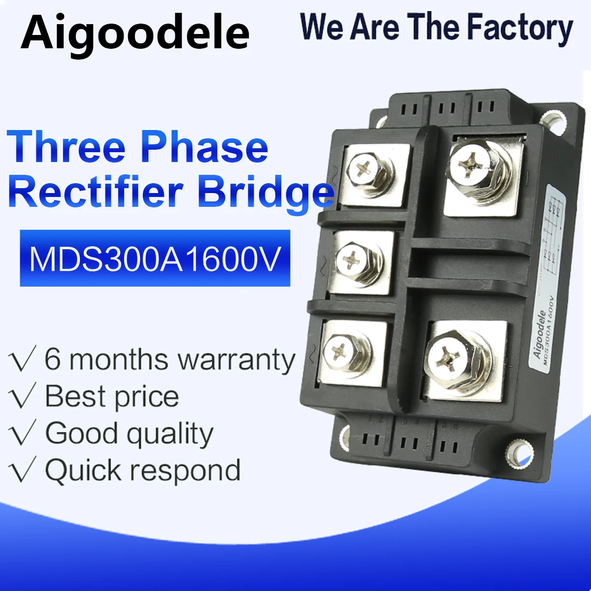 MDS300A 3-Phase Diode Bridge Rectifier New Original Bridge Rectifier Module
MDS300A 3-Phase Diode Bridge Rectifier New Original Bridge Rectifier Module