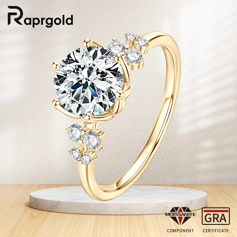 RAPRGOLD GRA Certified 2CT Round Moissanite Ring 925 Sterling Silver Classic Engagement Wedding Ring for Women Fine Jewelry Gift
RAPRGOLD GRA Certified 2CT Round Moissanite Ring 925 Sterling Silver Classic Engagement Wedding Ring for Women Fine Jewelry Gift