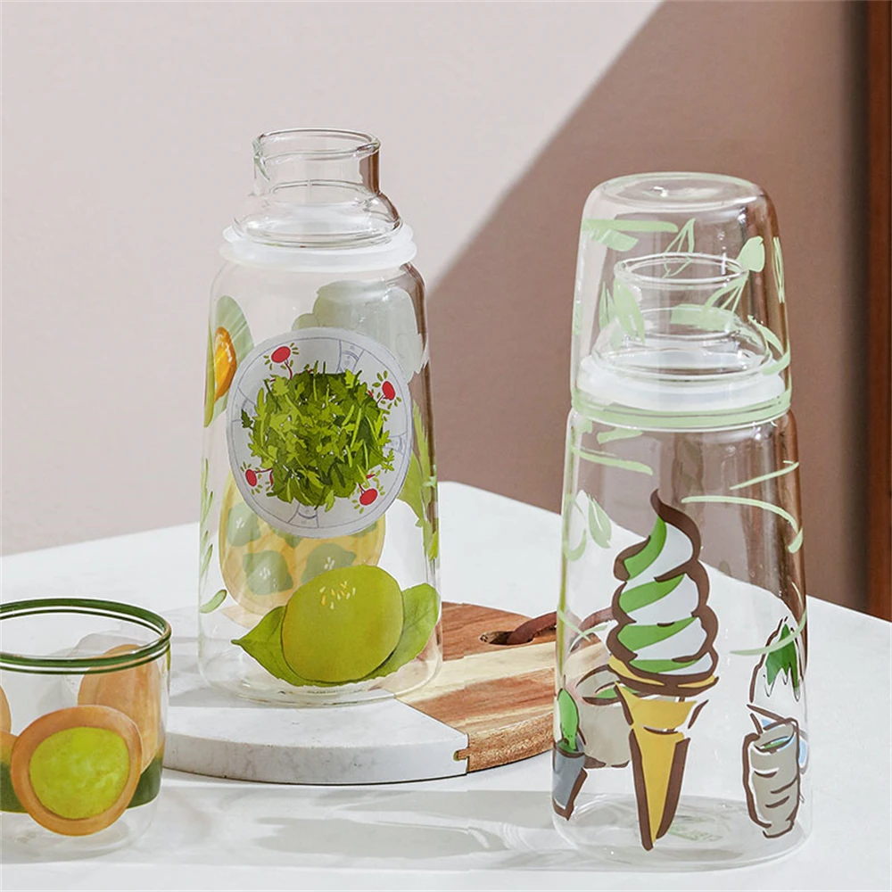 Creative Printed Water Bottle Glass Kettle Cool Household Heat-Resistant Integrated Juice Fruit Teapot White Open Cold Kettle
Creative Printed Water Bottle Glass Kettle Cool Household Heat-Resistant Integrated Juice Fruit Teapot White Open Cold Kettle