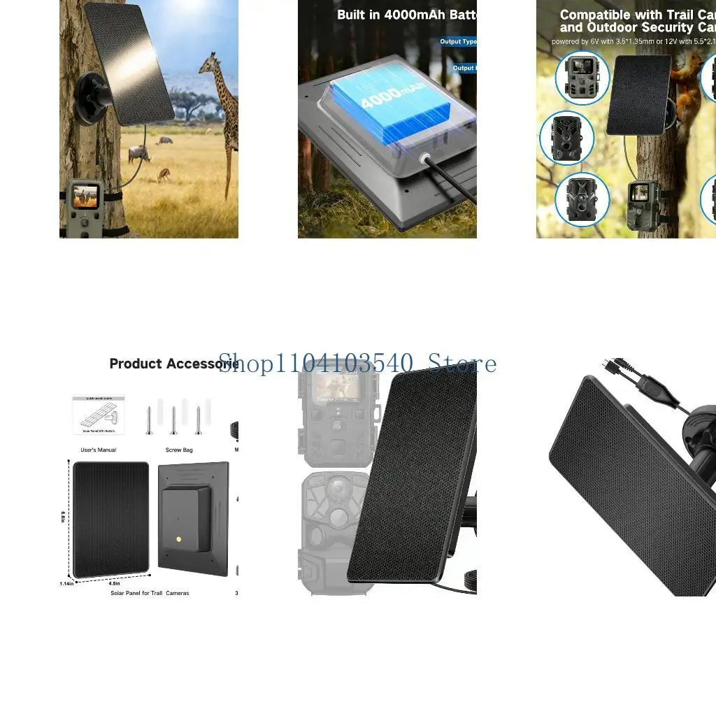 02DC 360 Degree Modifiable Photovoltaic Panel for Trail Cameras 4000mAh Battery IP66
02DC 360 Degree Modifiable Photovoltaic Panel for Trail Cameras 4000mAh Battery IP66
