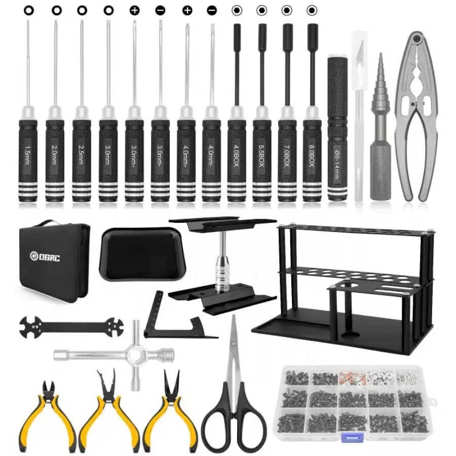 RC car boat quadcopter helicopter repair tool set: metal screwdriver set flat, Phillips, hex,work stand, 522PCS screws, pliers,
RC car boat quadcopter helicopter repair tool set: metal screwdriver set flat, Phillips, hex,work stand, 522PCS screws, pliers,