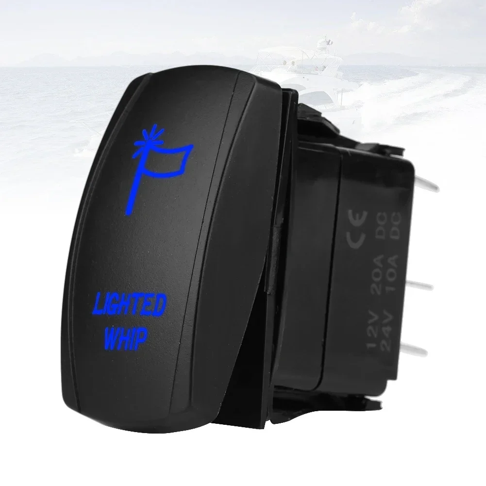 Whip Rocker Switch, IP66 Waterproof 12-24V LED Switch, 5-Pin Laser-Etched Whip Rocker Switch For Car Boat RV Equipment Control
Whip Rocker Switch, IP66 Waterproof 12-24V LED Switch, 5-Pin Laser-Etched Whip Rocker Switch For Car Boat RV Equipment Control