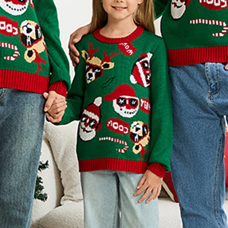 Parent-child Long Sleeve Crewneck Elk Jacquard Pullover Family Matching Christmas Sweater
Parent-child Long Sleeve Crewneck Elk Jacquard Pullover Family Matching Christmas Sweater