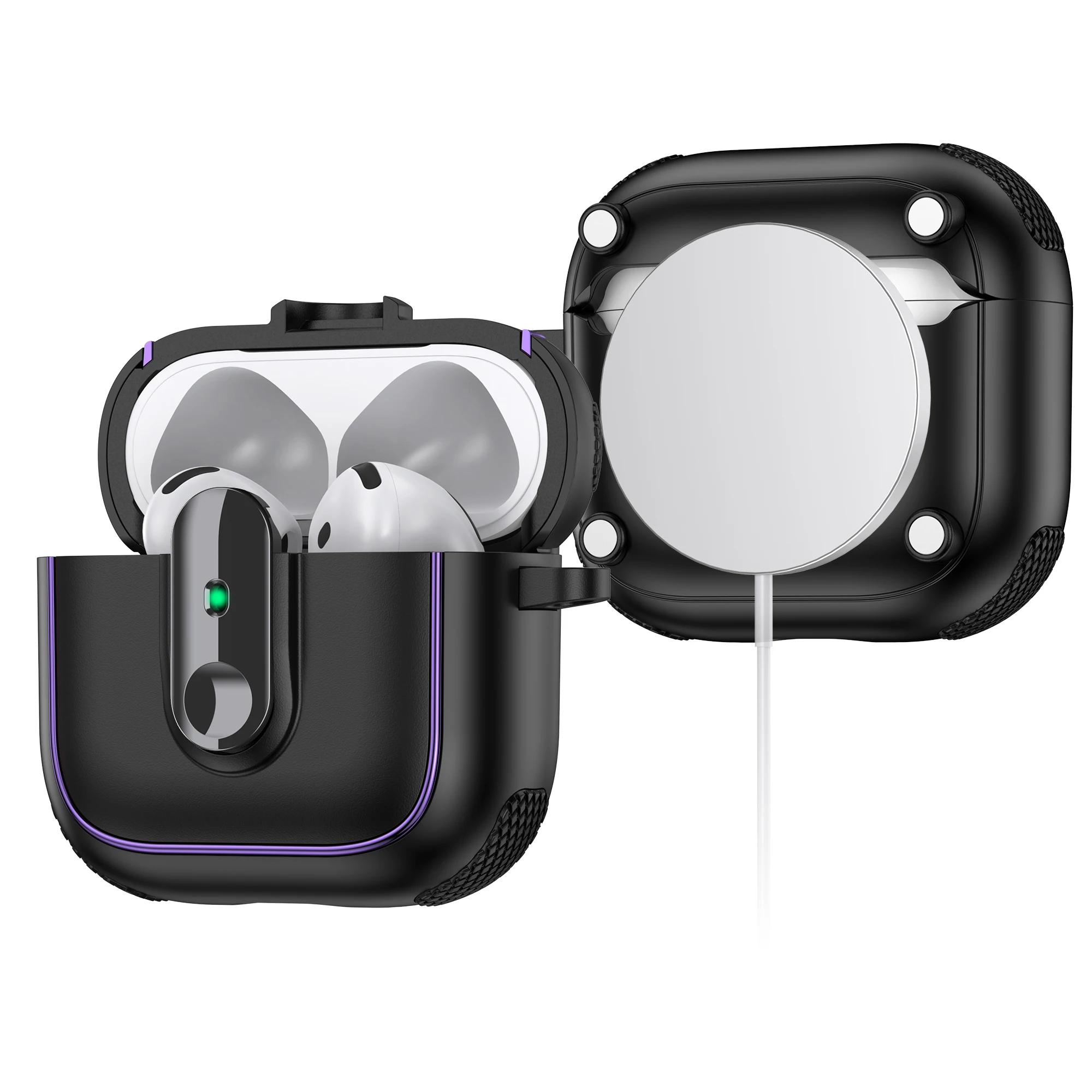 Защитный магнитный бронированный замок для Airpods 4 Pro 2 3 2 1, чехол с магнитным брелоком и покрытием в фиолетовую полоску, чехлы для наушников
Защитный магнитный бронированный замок для Airpods 4 Pro 2 3 2 1, чехол с магнитным брелоком и покрытием в фиолетовую полоску, чехлы для наушников