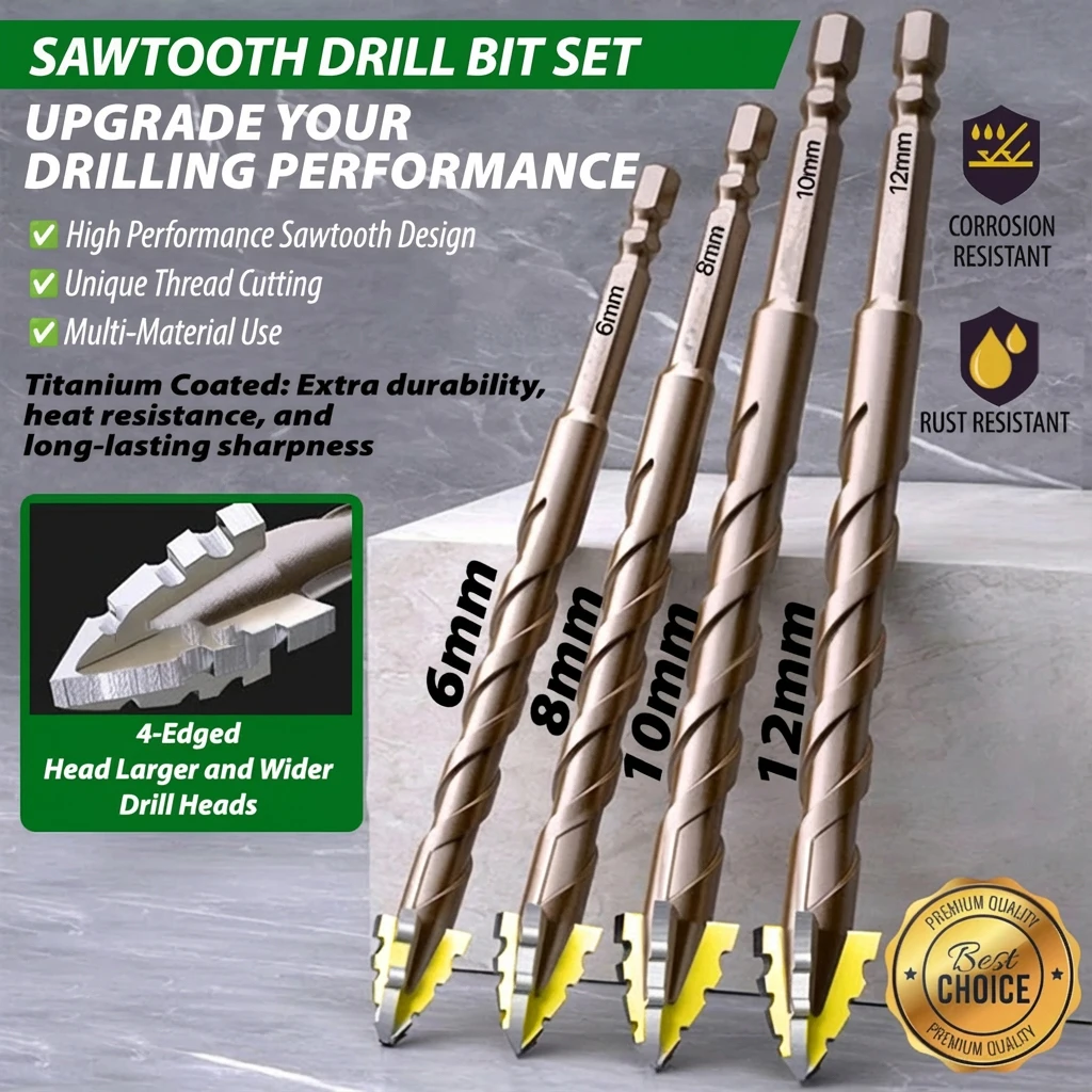 Набор зубчатых сверл с четырьмя кромками (10/8/6/5/4 шт.) для сверления стекла, плитки и бетона, набор сверл 6/8/10/12 мм
Набор зубчатых сверл с четырьмя кромками (10/8/6/5/4 шт.) для сверления стекла, плитки и бетона, набор сверл 6/8/10/12 мм