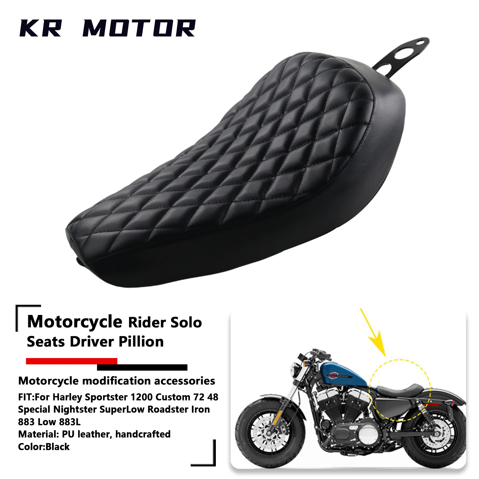 Fit For Harley Sportster 1200 Custom 72 48 Special Nightster SuperLow Roadster Iron 883 Low 883L Driver Rider Solo Seats Cushion
Fit For Harley Sportster 1200 Custom 72 48 Special Nightster SuperLow Roadster Iron 883 Low 883L Driver Rider Solo Seats Cushion