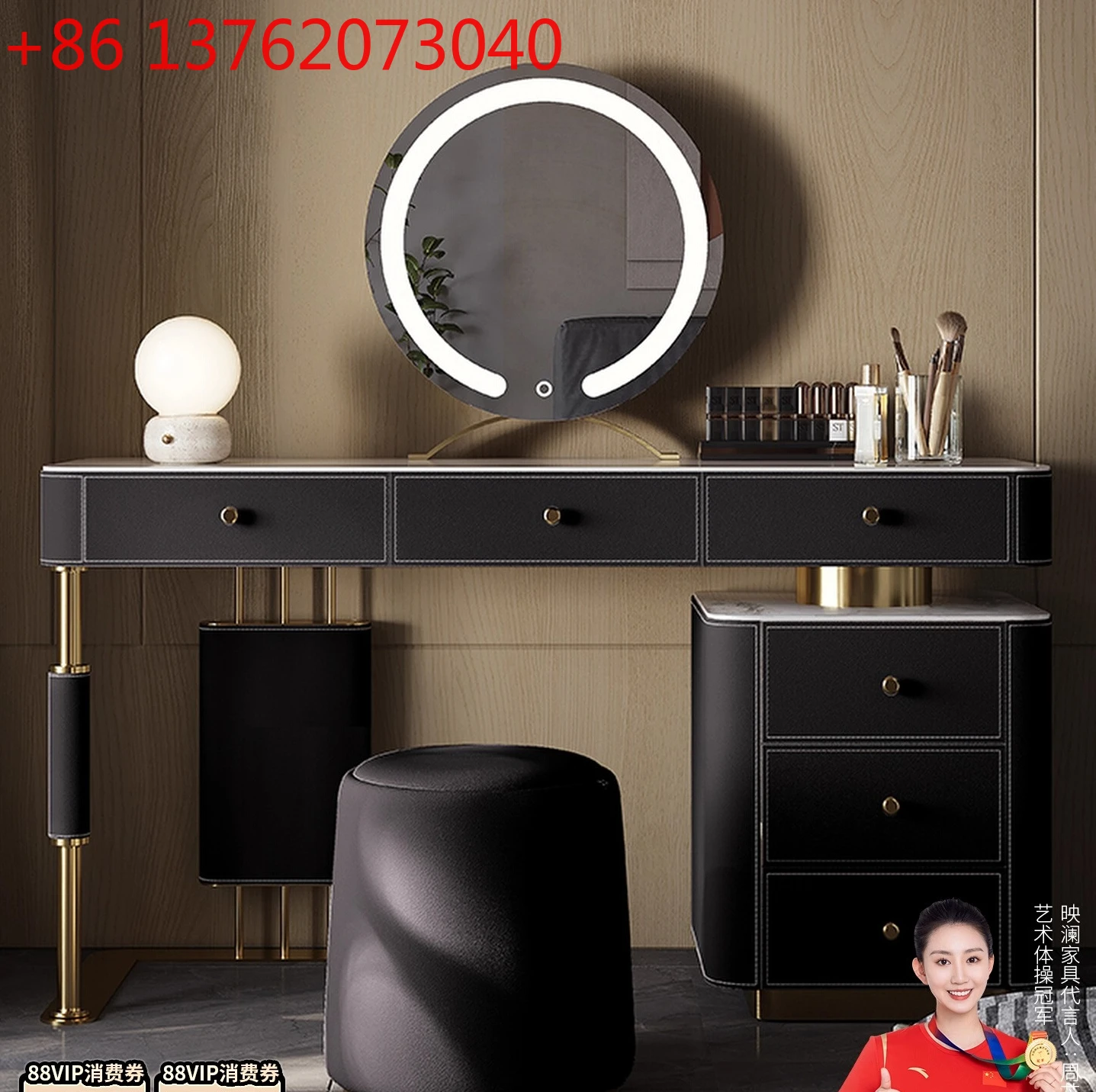 Modern Bedroom Slate Storage Makeup Table Integrated Saddle Leather Dresser
Modern Bedroom Slate Storage Makeup Table Integrated Saddle Leather Dresser