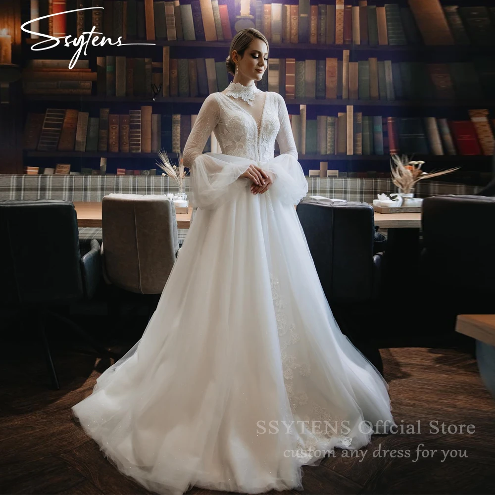 SSYTENS Long Puff Sleeves Wedding Dresses For Woman A-Line AppliquesBridal Gown Lace Appliques Vestidos Novias Boda Customized
SSYTENS Long Puff Sleeves Wedding Dresses For Woman A-Line AppliquesBridal Gown Lace Appliques Vestidos Novias Boda Customized
