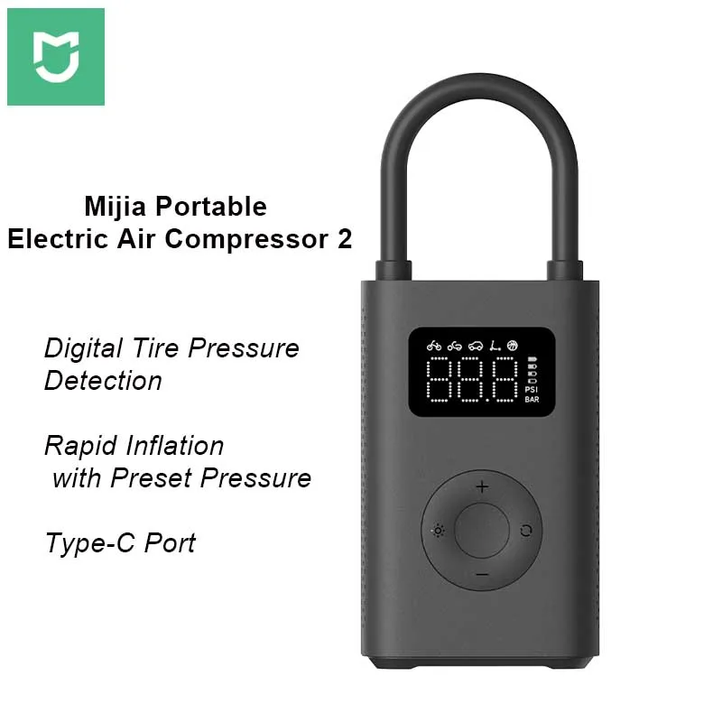 Xiaomi Air Compressor 2 Portable Universal Electric Air Pump 2 Tire Sensor Smart Digital Inflatable Treasure For Car Bike Gift
Xiaomi Air Compressor 2 Portable Universal Electric Air Pump 2 Tire Sensor Smart Digital Inflatable Treasure For Car Bike Gift