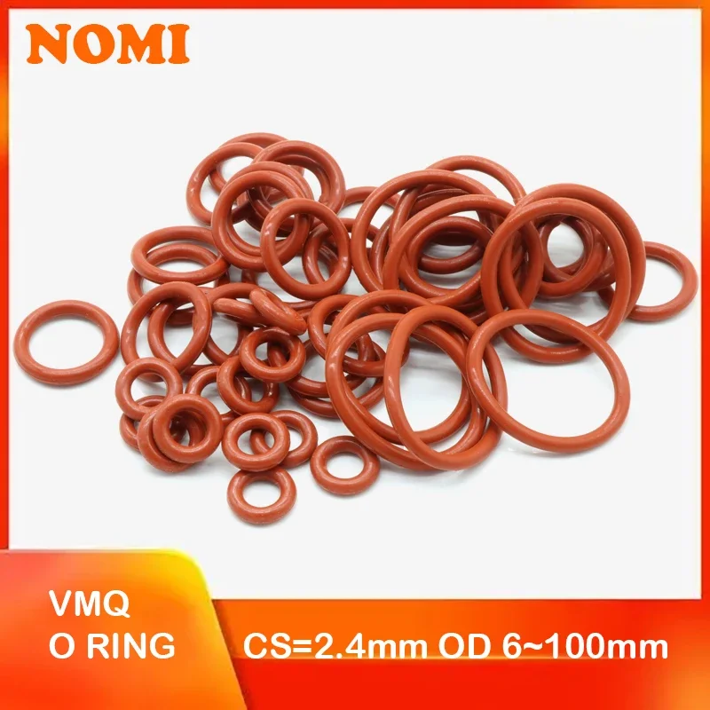 10/50Pcs Food Grade VMQ O Ring Gasket CS 2.4mm OD 6 ~ 100mm Waterproof Washer Round O Shape Rubber Silicone Ring Red
10/50Pcs Food Grade VMQ O Ring Gasket CS 2.4mm OD 6 ~ 100mm Waterproof Washer Round O Shape Rubber Silicone Ring Red
