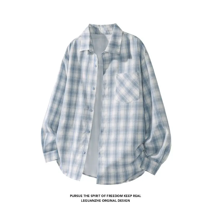 Blue Plaid Loose Long Sleeve Sharp Collar Vintage Style Men's Shirt Casual Top for Unisex Autumn Wear Comfortable Cotton Blend
Blue Plaid Loose Long Sleeve Sharp Collar Vintage Style Men's Shirt Casual Top for Unisex Autumn Wear Comfortable Cotton Blend