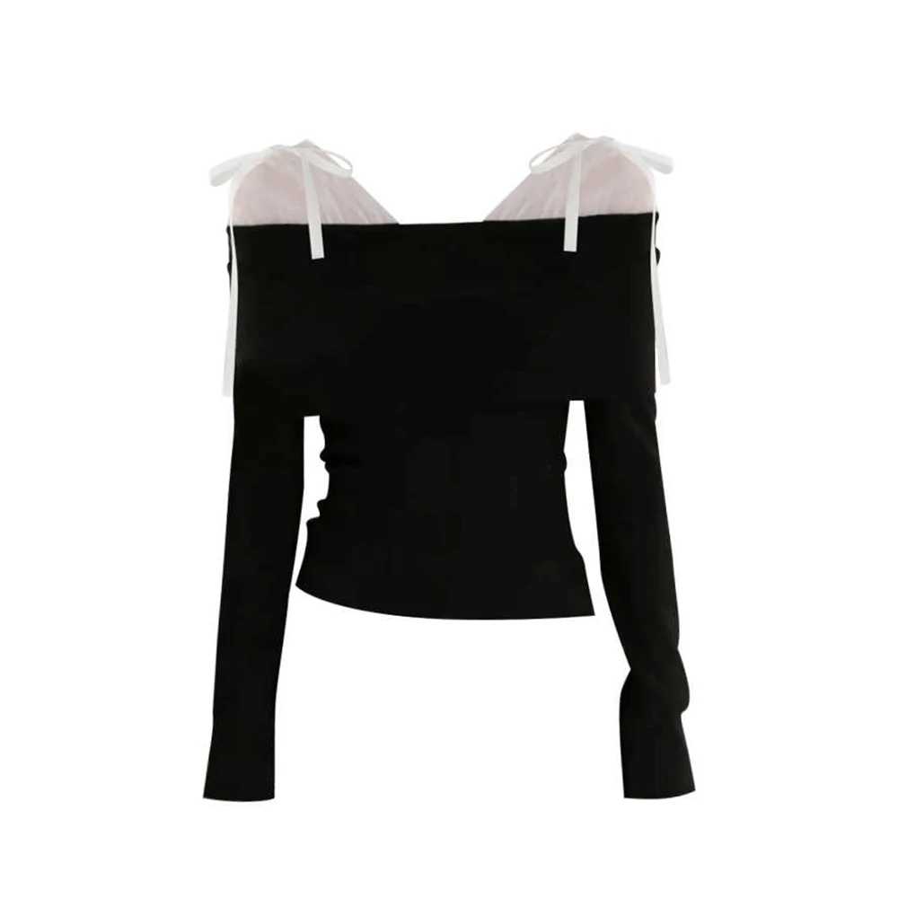 Women Black Gothic Patchwork Bow Lace-up Knitwear Sweater Korean Long Sleeves Sweater Vintage Y2k 2000s Emo Clothes Autumn 2025
Women Black Gothic Patchwork Bow Lace-up Knitwear Sweater Korean Long Sleeves Sweater Vintage Y2k 2000s Emo Clothes Autumn 2025