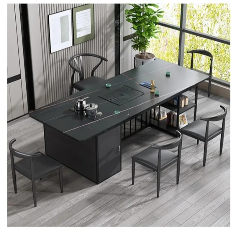 Simple rock slab tea table light luxury tea table and chair combination one table and five chairs
Simple rock slab tea table light luxury tea table and chair combination one table and five chairs