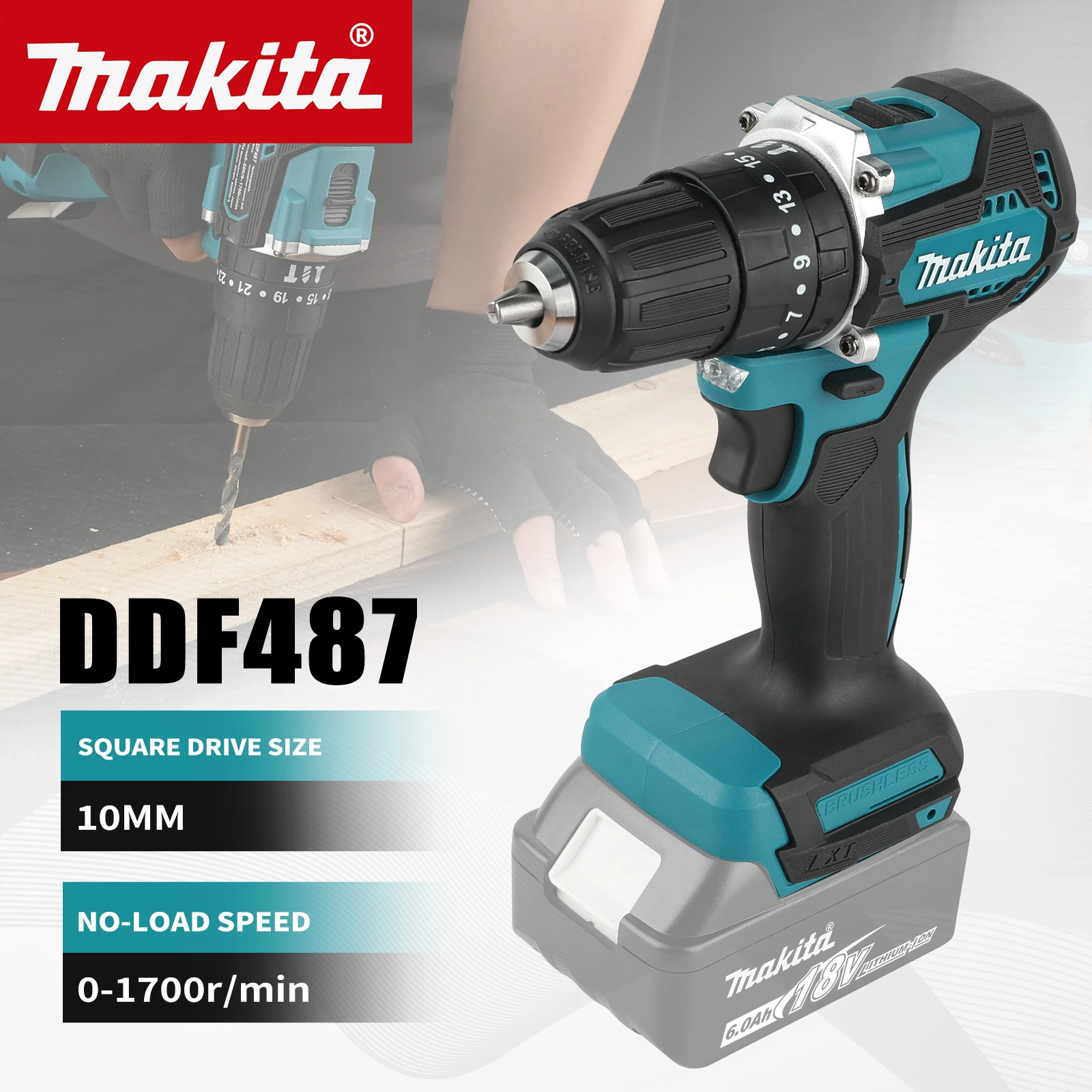 НОВИНКА 2026: Аккумуляторная дрель Makita DDF487 18В, 3 режима работы, макс. крутящий момент 40 Нм, высокая эффективность для сверления дерева и металла
НОВИНКА 2026: Аккумуляторная дрель Makita DDF487 18В, 3 режима работы, макс. крутящий момент 40 Нм, высокая эффективность для сверления дерева и металла
