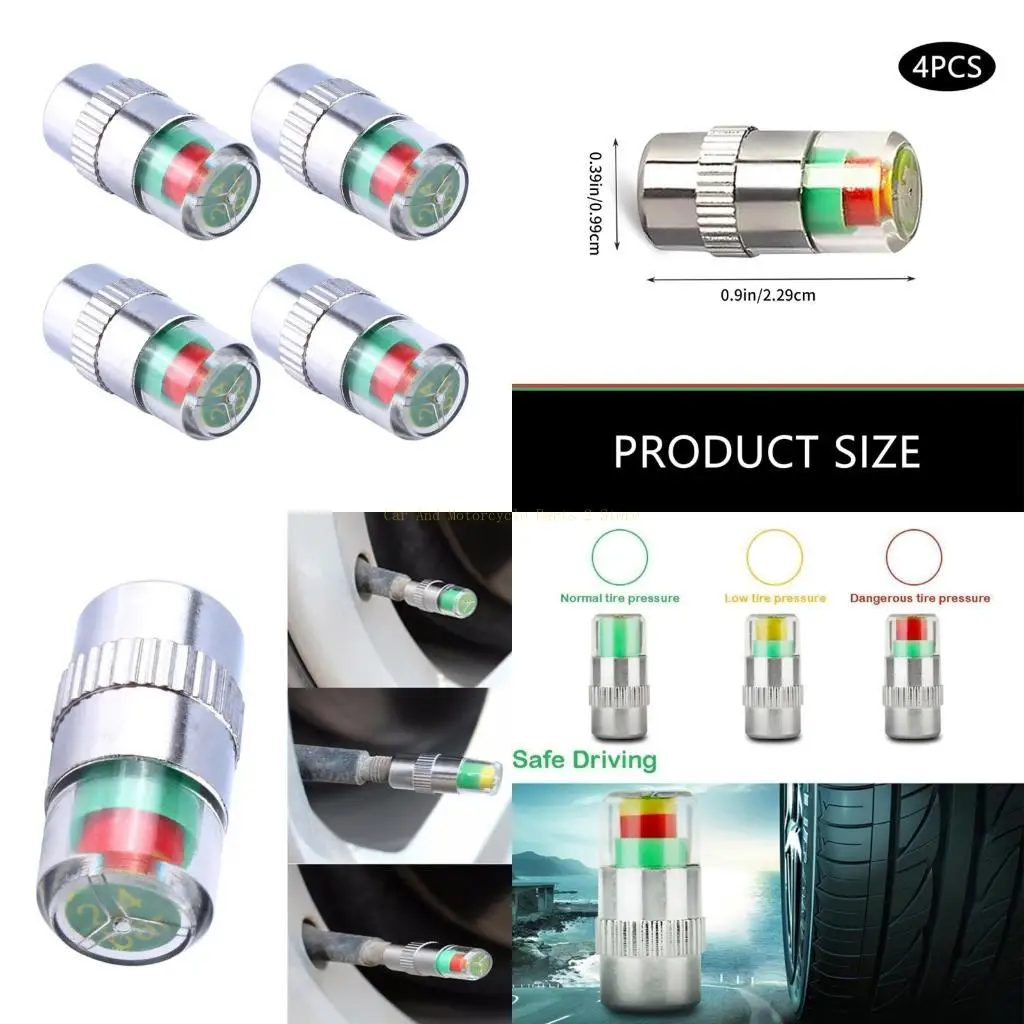 4Pcs Vehicle Tire Check Caps Fast Leakage Warning 3 Color
4Pcs Vehicle Tire Check Caps Fast Leakage Warning 3 Color