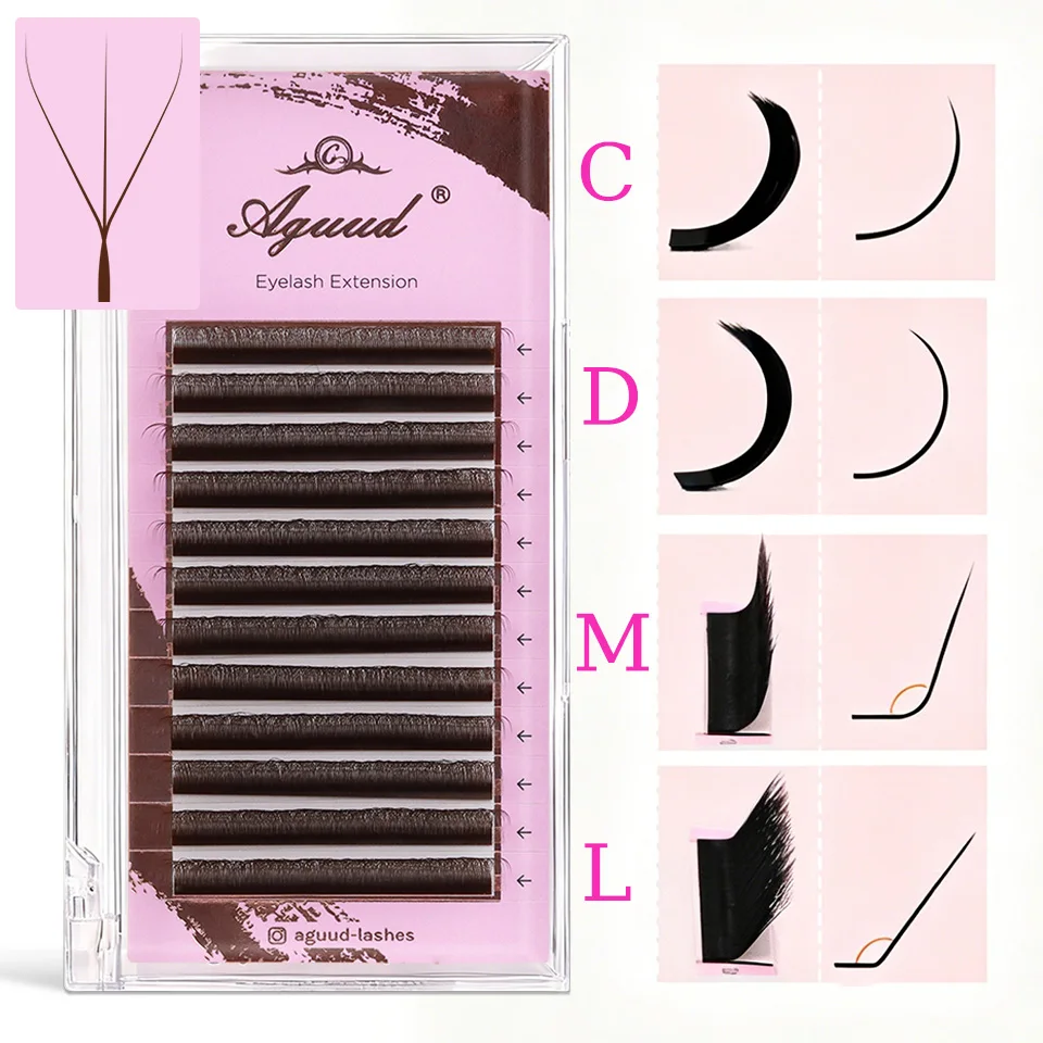 AGUUD Black/Brown C/D/LU(M)/L Curl YY 3D 4D 5DW Shaped Eyelash Extension Auto Flowering 3D Spike Clover Premade Volume Fan Lash
AGUUD Black/Brown C/D/LU(M)/L Curl YY 3D 4D 5DW Shaped Eyelash Extension Auto Flowering 3D Spike Clover Premade Volume Fan Lash