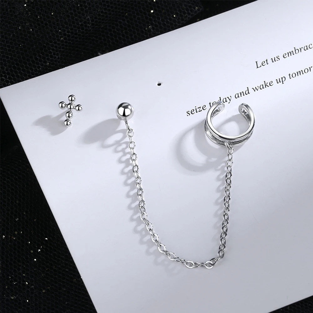 Women Pendants Tassel Asymmetry Creative Chain Chain Earrings Clip Earrings Ear Bone Clips Cross Earcuff
Women Pendants Tassel Asymmetry Creative Chain Chain Earrings Clip Earrings Ear Bone Clips Cross Earcuff