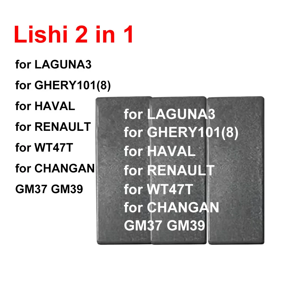Lishi 2 in 1 for LAGUNA3 for GHERY101(8) for HAVAL for RENAULT for WT47T for CHANGAN GM37 GM39
Lishi 2 in 1 for LAGUNA3 for GHERY101(8) for HAVAL for RENAULT for WT47T for CHANGAN GM37 GM39
