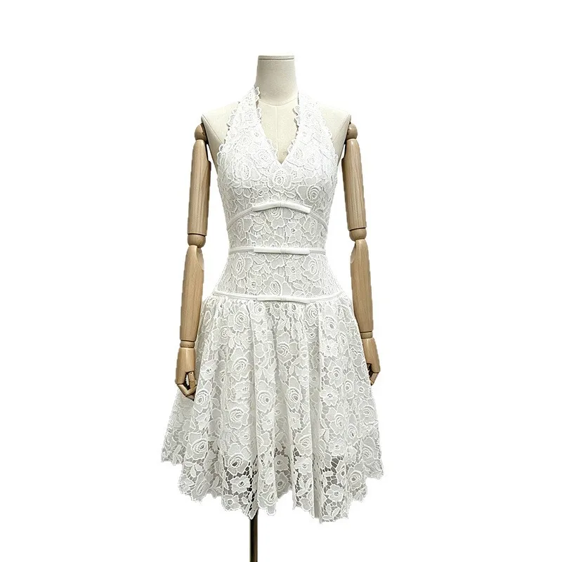 High End Halter Backless Mini Women Dress White Lace Holiday Beach Dresses For Womens 51201
High End Halter Backless Mini Women Dress White Lace Holiday Beach Dresses For Womens 51201