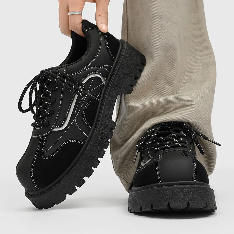 Men's British Retro Chunky Derby Shoes Suede Leather Patchwork Heightening Punk Platform Sneakers Casual Non-slip Work Footwear
Men's British Retro Chunky Derby Shoes Suede Leather Patchwork Heightening Punk Platform Sneakers Casual Non-slip Work Footwear