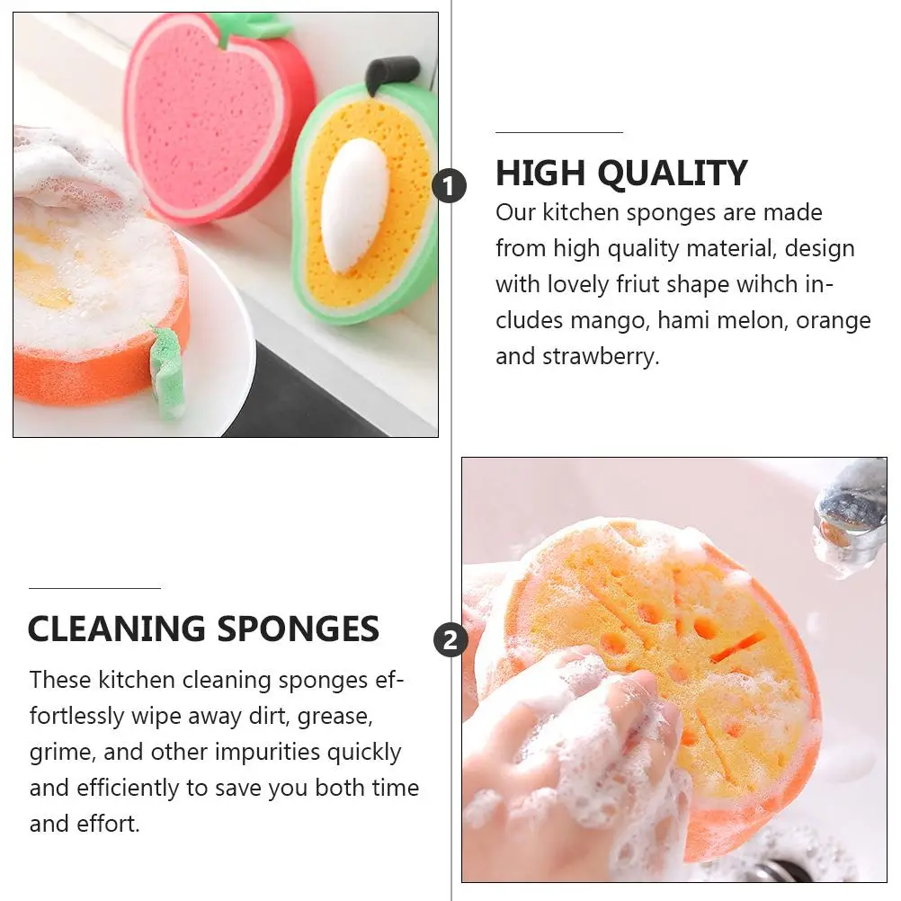 4 Pcs Thickened Sponge Cleaning Cloth High Absorption Kitchen Fruit Shape Sponges Scrubber Dishcloth
4 Pcs Thickened Sponge Cleaning Cloth High Absorption Kitchen Fruit Shape Sponges Scrubber Dishcloth