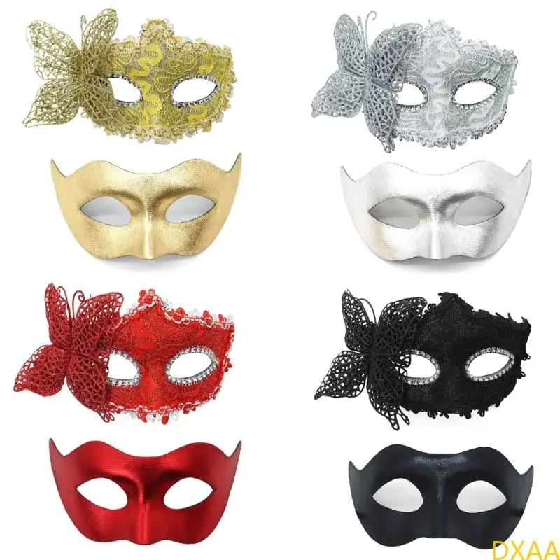 DXAA Couple Masquerade Eye Mask Half Face Masquerade Mask Masquerade Costume Accessory for Men Women Halloween Wedding Prom
DXAA Couple Masquerade Eye Mask Half Face Masquerade Mask Masquerade Costume Accessory for Men Women Halloween Wedding Prom